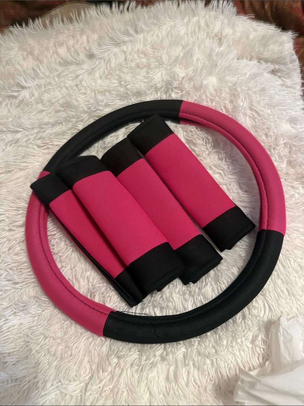 Pink and Black Adjustable Fitness Ring and Handle Set